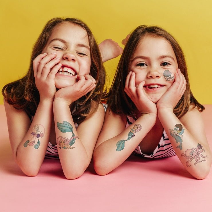 Environmentally Friendly Waterproof Cute Mermaid Children's Cartoon Birthday Party Tattoo Stickers