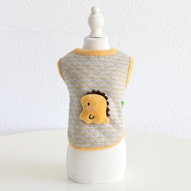 Fashion Plaid Animal Head Milk Dog Clothing