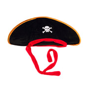 Halloween Pirate Hat Skull Print Adult Kids Pirate Captain Hat Cosplay Costume Cap Birthday Masquerade Party Prop Decor Supplies