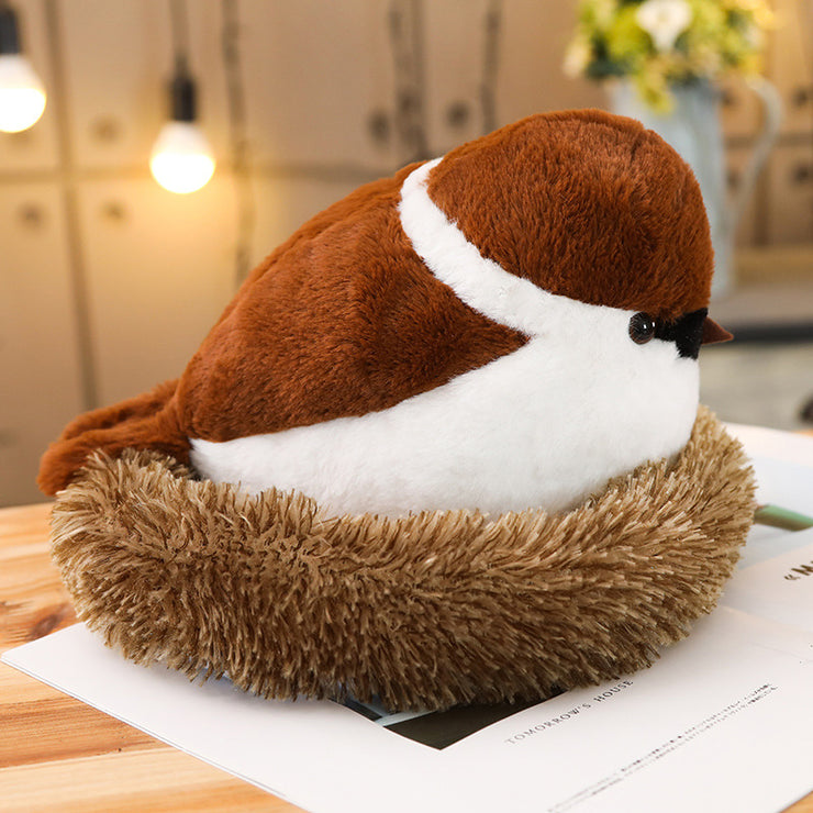 Simulation sparrow baby plush toy
