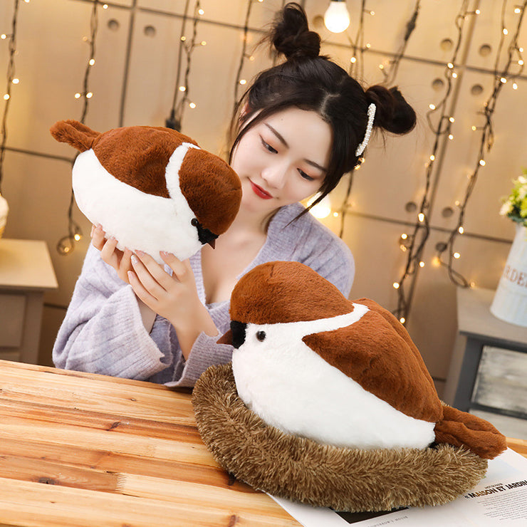 Simulation sparrow baby plush toy