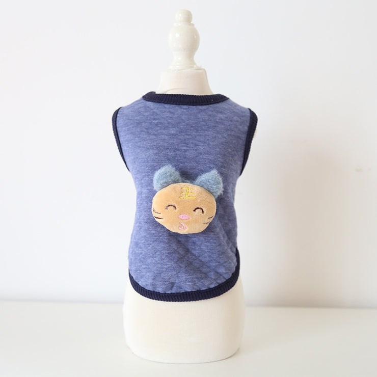 Fashion Plaid Animal Head Milk Dog Clothing