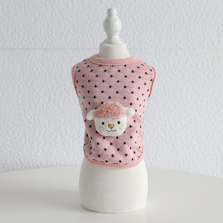 Fashion Plaid Animal Head Milk Dog Clothing