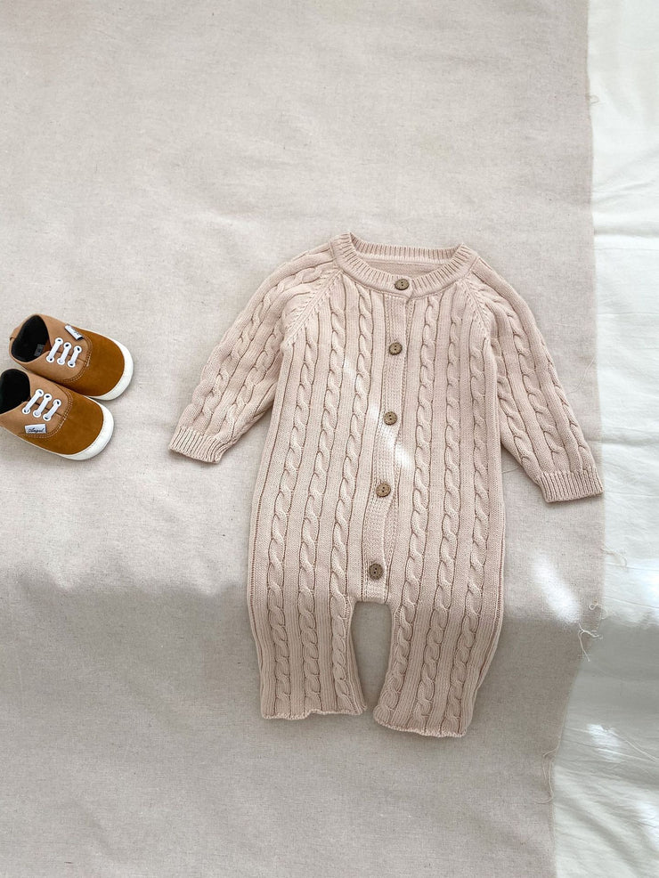 Handmade Twist Baby Jumpsuit Knitted