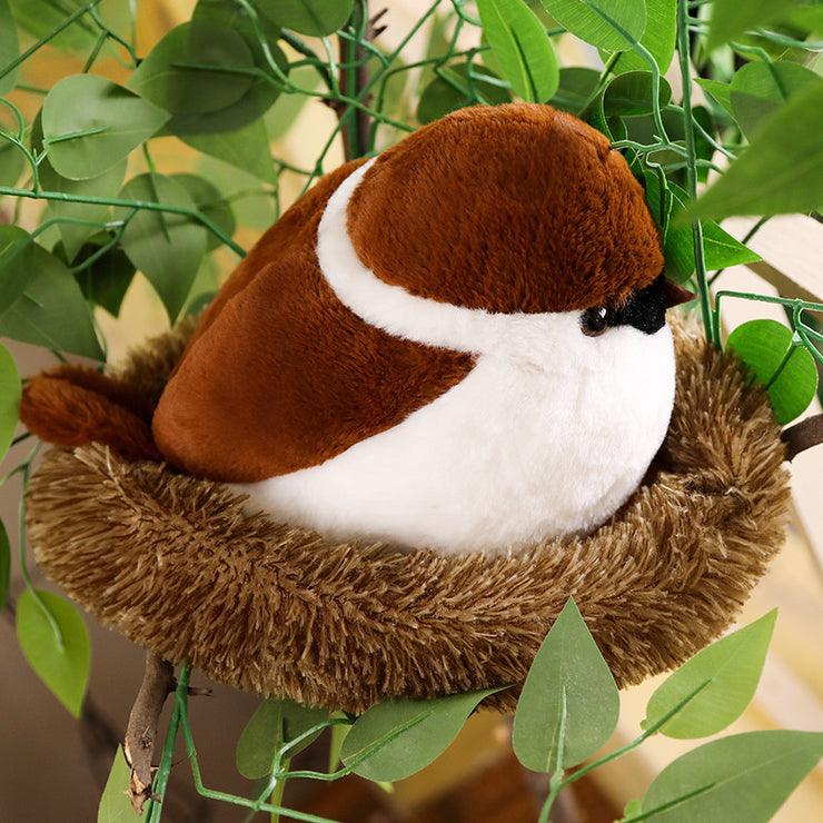 Simulation sparrow baby plush toy