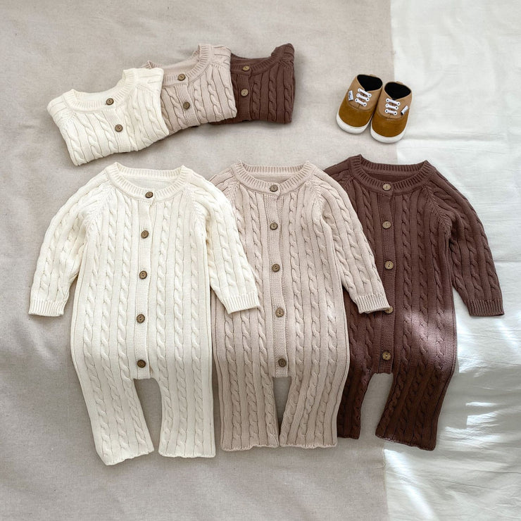 Handmade Twist Baby Jumpsuit Knitted