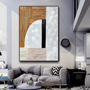 Modern Gold Simple Abstract Handmade Oil Painting Original Decoration Living Room Contemporary Home Decor Wall Art