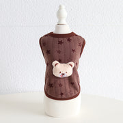Fashion Plaid Animal Head Milk Dog Clothing
