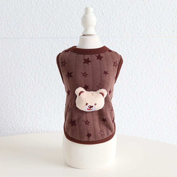 Fashion Plaid Animal Head Milk Dog Clothing