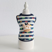 Fashion Plaid Animal Head Milk Dog Clothing