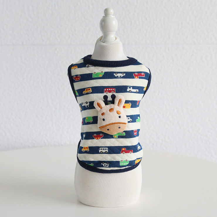 Fashion Plaid Animal Head Milk Dog Clothing