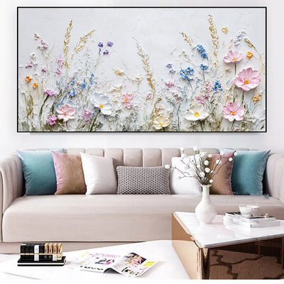 Handmade Oil Painting Canvas Wall Art Decoration 3D Palette Knife Flowers For Home Living Room Decor Rolled Frameless Unstretched Painting