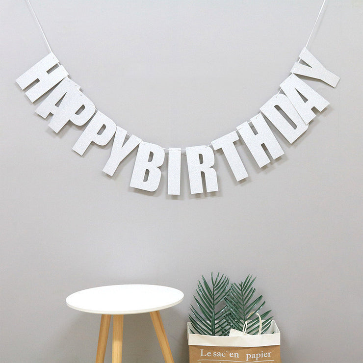Laser Letters Birthday Pull Flag Decoration Party Supplies