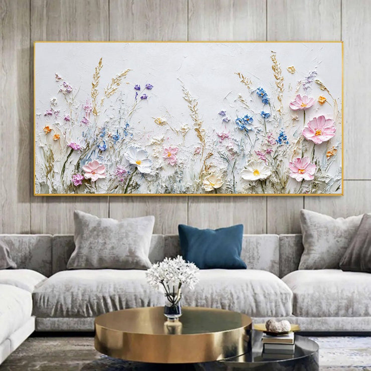 Handmade Oil Painting Canvas Wall Art Decoration 3D Palette Knife Flowers For Home Living Room Decor Rolled Frameless Unstretched Painting