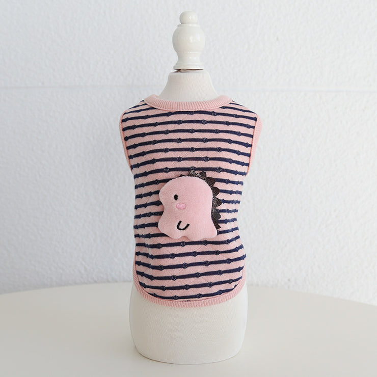 Fashion Plaid Animal Head Milk Dog Clothing