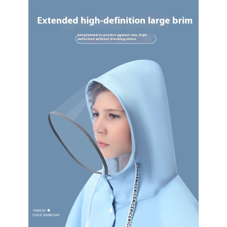 Children's Raincoat Girls Boys Primary School Students School Belt Schoolbag Seat Middle And Big Children Full Body Poncho