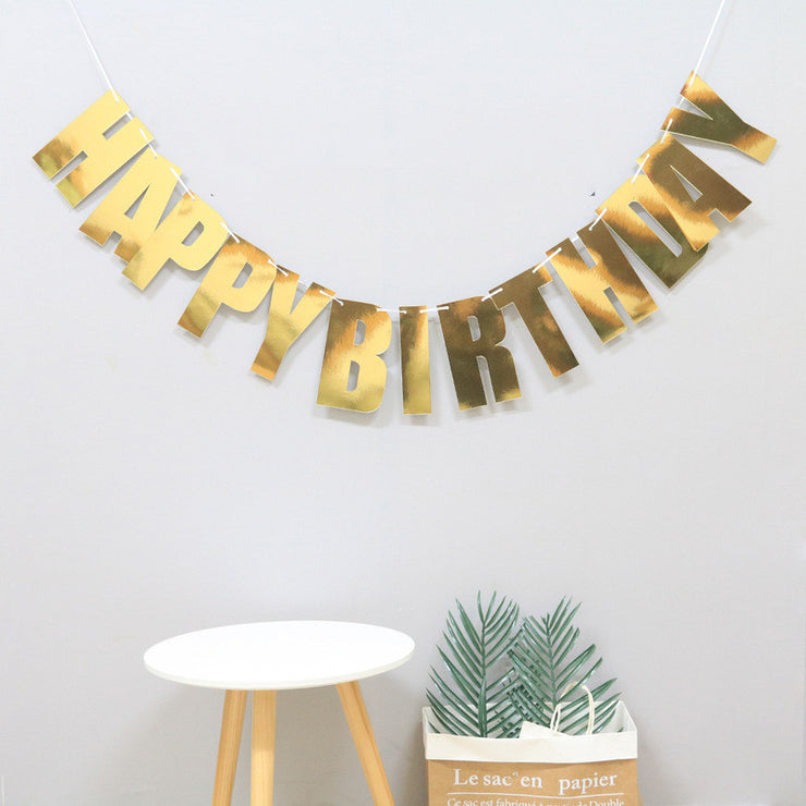 Laser Letters Birthday Pull Flag Decoration Party Supplies