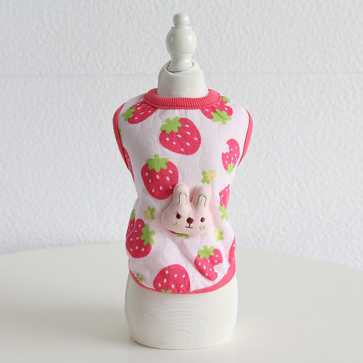 Fashion Plaid Animal Head Milk Dog Clothing