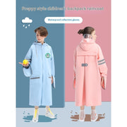 Children's Raincoat Girls Boys Primary School Students School Belt Schoolbag Seat Middle And Big Children Full Body Poncho